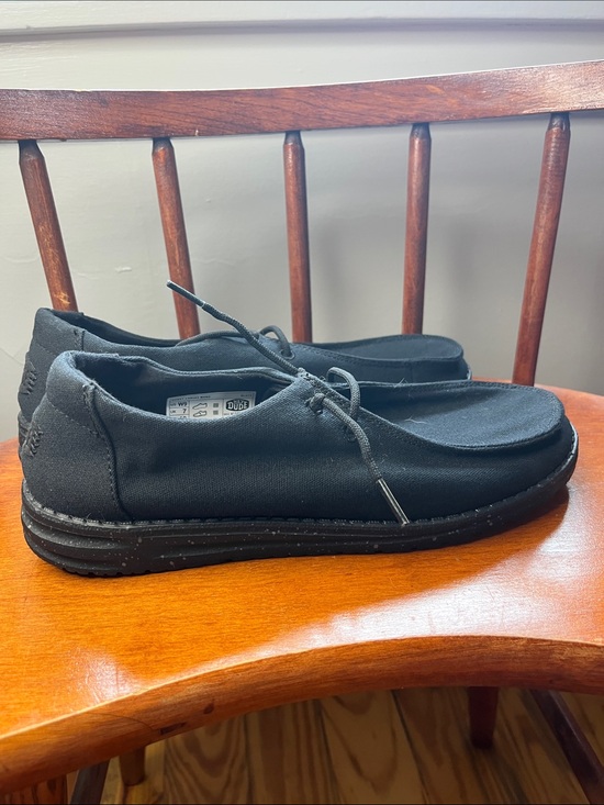Hey Dude Shoes - NWOT Hey Dude Wendy Canvas Black Speckled Sole Slip On Shoes Women’s 9